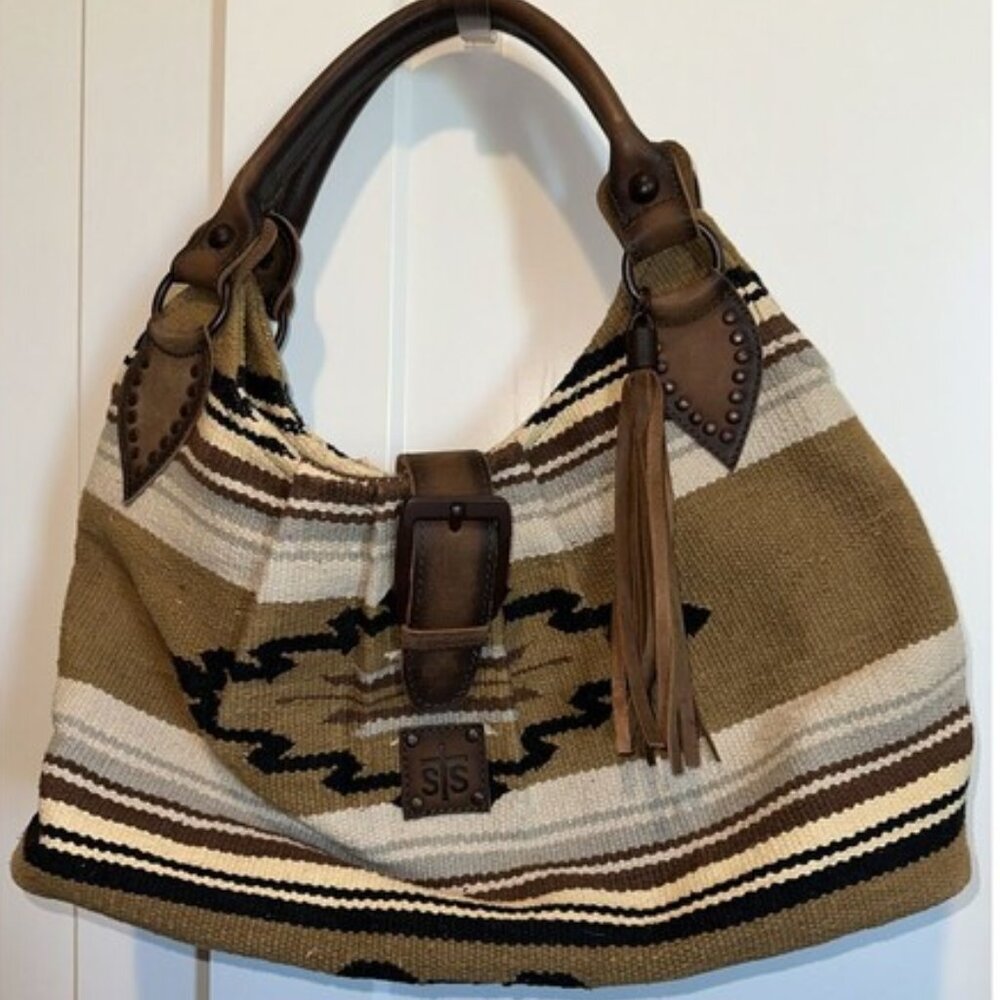 STS Ranchwear Serape Messenger Tote Hard To Find Blanket Bag Adorable Boho Style